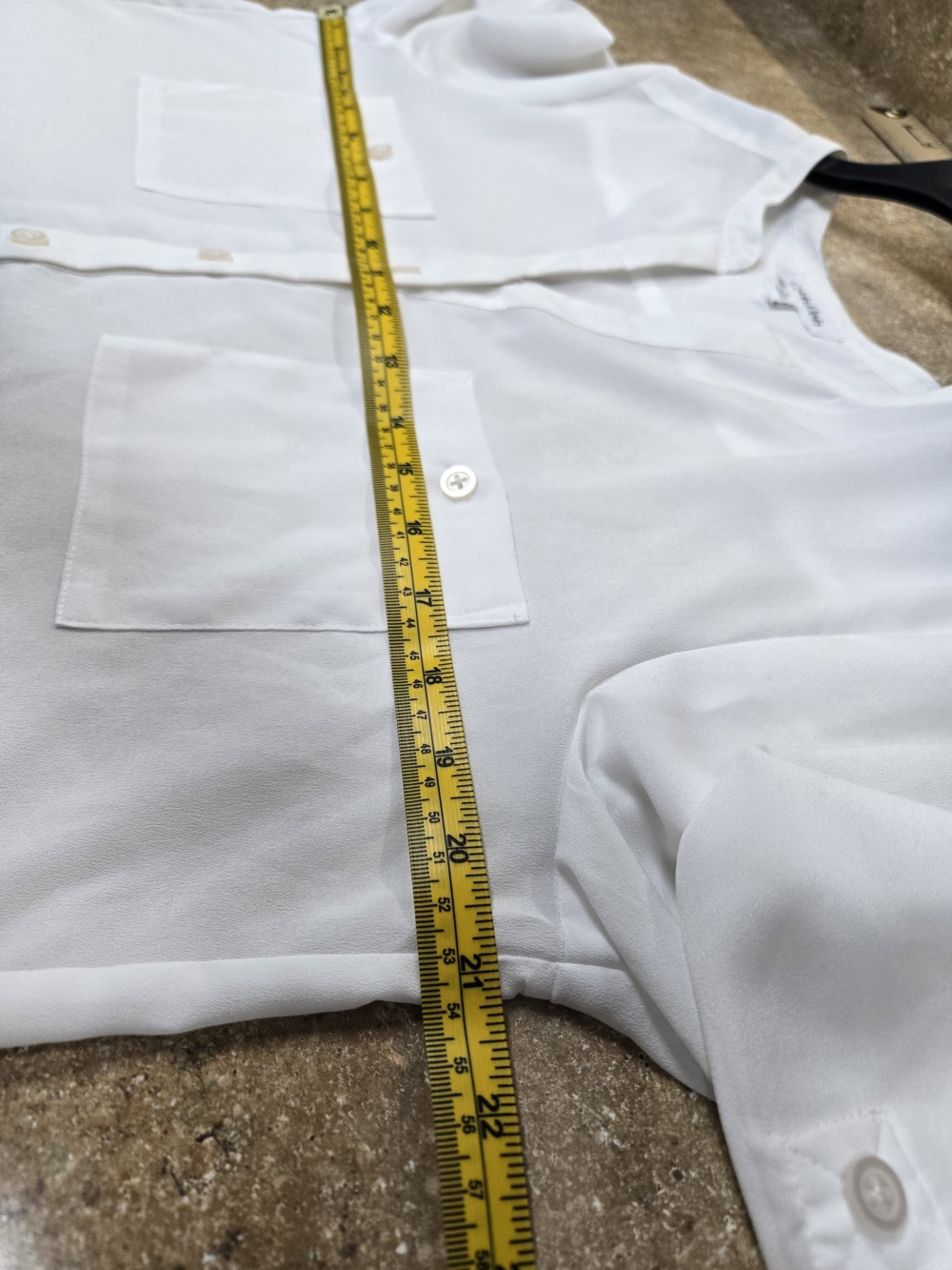 Calvin Klein White Button-Front Tunic Blouse - Picture 3 of 4